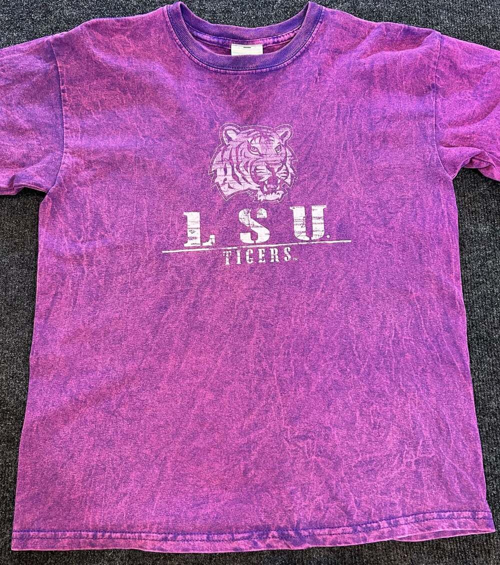 Little King LSU Tigers Acid Wash Purple T-Shirt